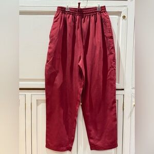 Vintage 1990s EVR Div Rousso Apparel Red Silk Pants